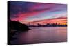 Divine Deep Sunset at Bay Bridge, San Francisco Bay Area-Vincent James-Stretched Canvas