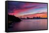 Divine Deep Sunset at Bay Bridge, San Francisco Bay Area-Vincent James-Framed Stretched Canvas