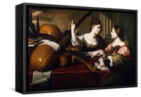 Divine Inspiration of Music, c.1640-Nicolas Regnier-Framed Stretched Canvas