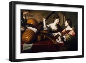 Divine Inspiration of Music, c.1640-Nicolas Regnier-Framed Giclee Print