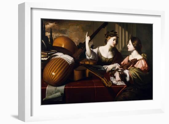 Divine Inspiration of Music, c.1640-Nicolas Regnier-Framed Giclee Print