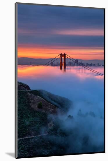 Divine Sunrise Light and Fog, Golden Gate Bridge, San Francisco-Vincent James-Mounted Photographic Print