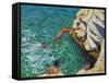 Diving and Swimming,,Skiathos. 2016-Andrew Macara-Framed Stretched Canvas