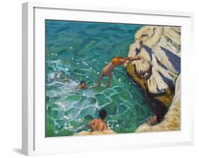 Diving and Swimming,,Skiathos. 2016-Andrew Macara-Framed Giclee Print