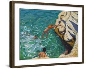 Diving and Swimming,,Skiathos. 2016-Andrew Macara-Framed Giclee Print