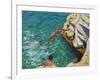 Diving and Swimming,,Skiathos. 2016-Andrew Macara-Framed Giclee Print