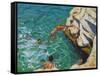 Diving and Swimming,,Skiathos. 2016-Andrew Macara-Framed Stretched Canvas