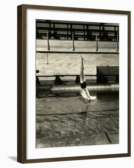 Diving at Princeton-Gjon Mili-Framed Photographic Print