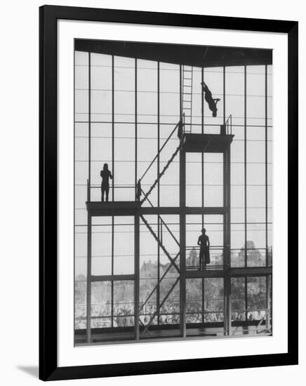 Diving at the Olympic Pool-John Dominis-Framed Photographic Print