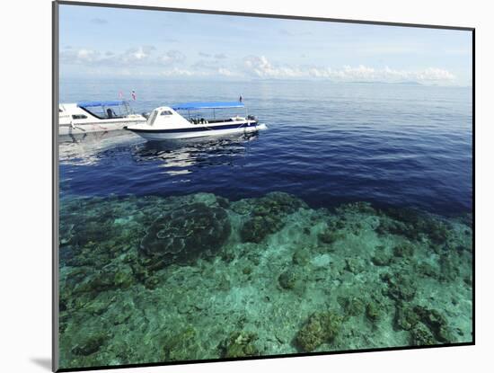 Diving Boat, Sipadan, Semporna Archipelago, Borneo, Malaysia-Anthony Asael-Mounted Premium Photographic Print