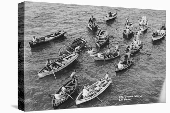 Diving Boys at Las Palmas, Gran Canaria, Canary Islands, Spain, 20th Century-null-Stretched Canvas