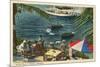 Diving Boys at Nassau, Bahamas-null-Mounted Premium Giclee Print