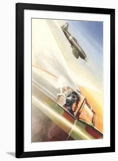 Diving Fighter Planes-null-Framed Art Print