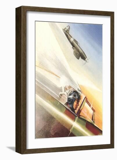 Diving Fighter Planes-null-Framed Art Print