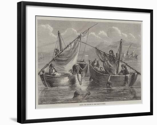 Diving for Sponges on the Coast of Syria-null-Framed Giclee Print