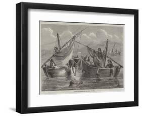 Diving for Sponges on the Coast of Syria-null-Framed Premium Giclee Print