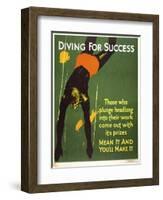 Diving for Success-null-Framed Giclee Print