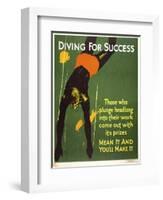 Diving for Success-null-Framed Giclee Print