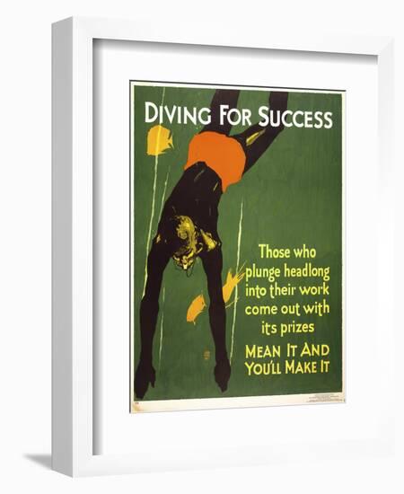 Diving for Success-null-Framed Giclee Print