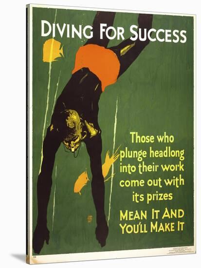 Diving for Success-null-Stretched Canvas