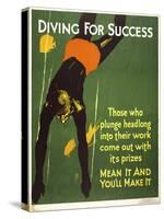 Diving for Success-null-Stretched Canvas