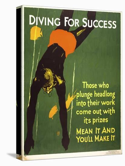 Diving for Success-null-Stretched Canvas