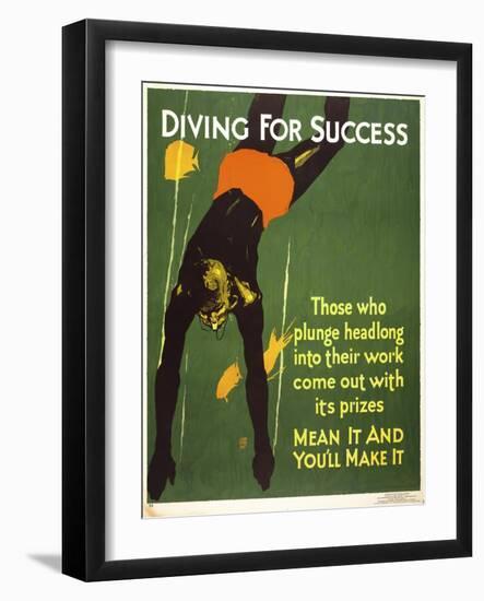 Diving for Success-null-Framed Giclee Print
