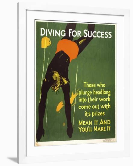 Diving for Success-null-Framed Giclee Print