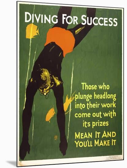 Diving for Success-null-Mounted Giclee Print