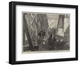 Diving for the Stolen Watches at Blackfriars Bridge-null-Framed Giclee Print