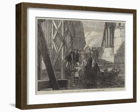 Diving for the Stolen Watches at Blackfriars Bridge-null-Framed Giclee Print