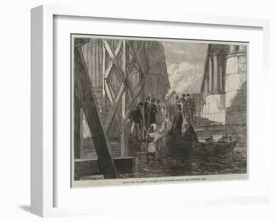 Diving for the Stolen Watches at Blackfriars Bridge-null-Framed Giclee Print