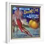 Diving Girl Brand Apple Label, Watsonville, California-Lantern Press-Framed Art Print