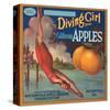 Diving Girl Brand California Apples-null-Stretched Canvas