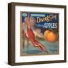 Diving Girl Brand California Apples-null-Framed Art Print