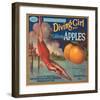 Diving Girl Brand California Apples-null-Framed Art Print