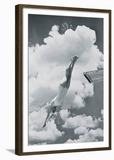 Diving Girl-The Vintage Collection-Framed Giclee Print