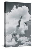 Diving Girl-The Vintage Collection-Stretched Canvas
