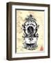 Diving Helmet on Map-Fab Funky-Framed Art Print