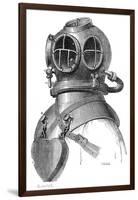 Diving Helmet with Weights Attached-null-Framed Photographic Print