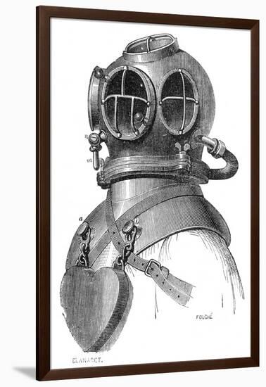 Diving Helmet with Weights Attached-null-Framed Photographic Print