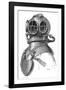 Diving Helmet with Weights Attached-null-Framed Photographic Print