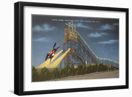 Diving Horse, Atlantic City, New Jersey-null-Framed Art Print