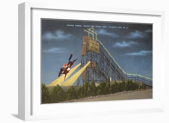 Diving Horse, Atlantic City, New Jersey-null-Framed Art Print