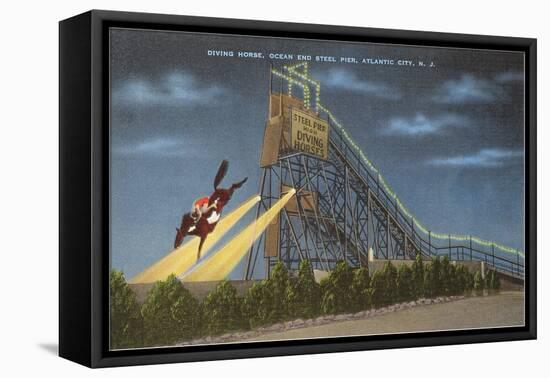 Diving Horse, Atlantic City, New Jersey-null-Framed Stretched Canvas