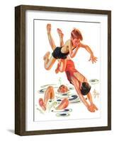 "Diving In,"June 8, 1935-Joseph Christian Leyendecker-Framed Premium Giclee Print