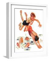 "Diving In,"June 8, 1935-Joseph Christian Leyendecker-Framed Giclee Print