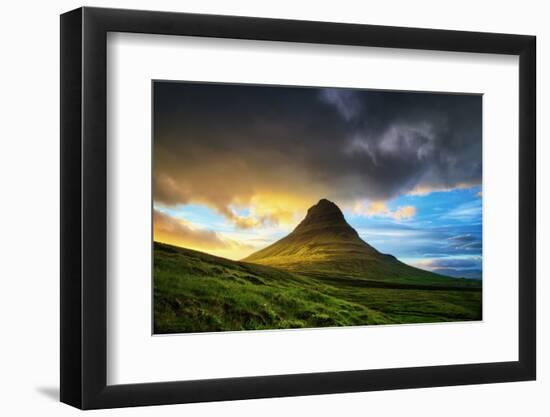 Diving Midnight Light, Summer Kirkjufell Iceland-Vincent James-Framed Photographic Print