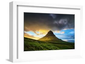 Diving Midnight Light, Summer Kirkjufell Iceland-Vincent James-Framed Photographic Print