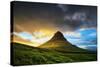 Diving Midnight Light, Summer Kirkjufell Iceland-Vincent James-Stretched Canvas